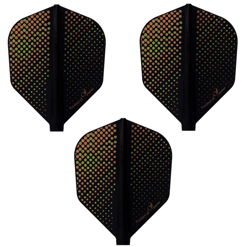 Cosmo Fit Flight šautriņu spārniņi - Shape - Orange Sunrise D-Black