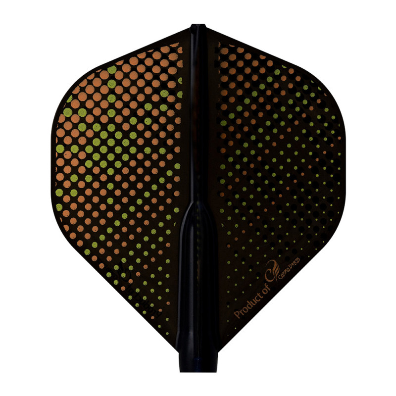 Cosmo Fit Flight šautriņu spārniņi - Standard - Orange Sunrise D-Black