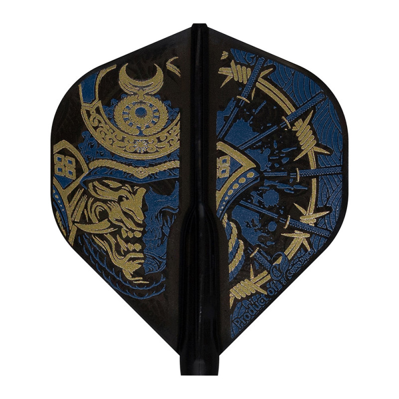 Cosmo Fit Flight AIR šautriņu spārniņi - Standard - Samurai Skull A Blue