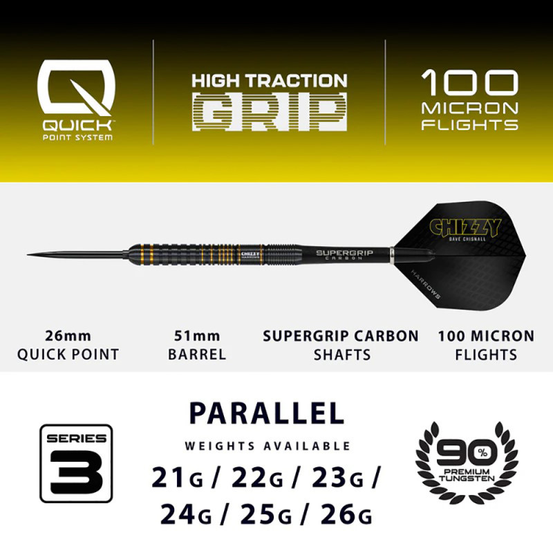 Harrows QP CHIZZY 90% Series 3 šautriņas