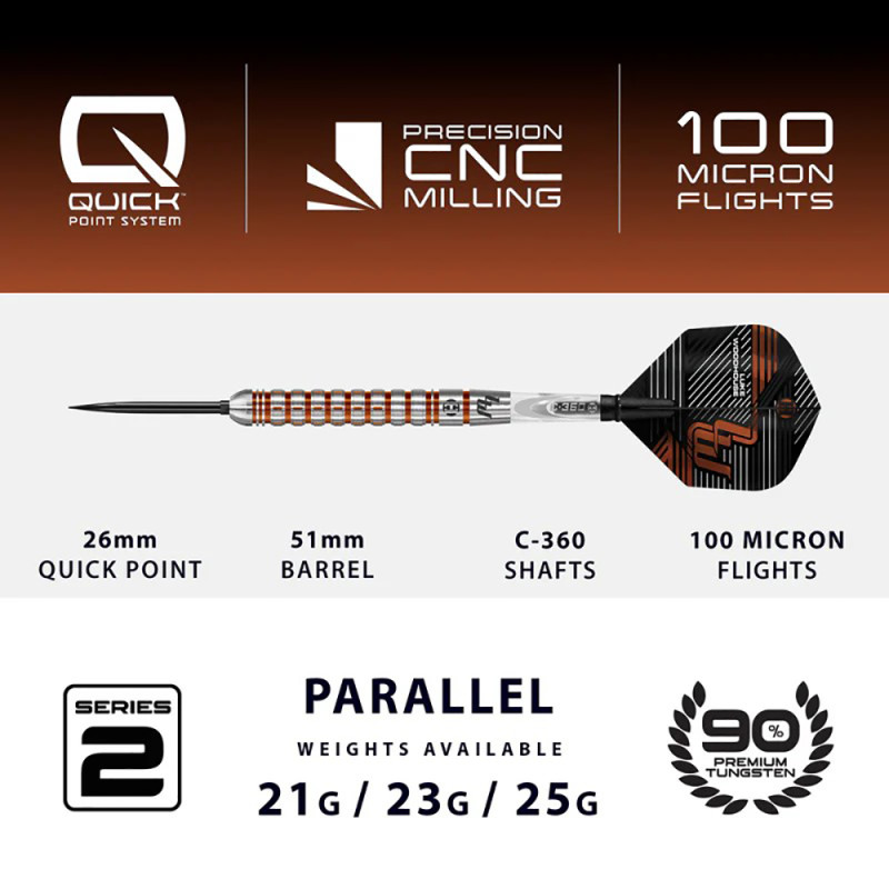 Harrows QP Luke Woodhouse 90% Series 2 šautriņas