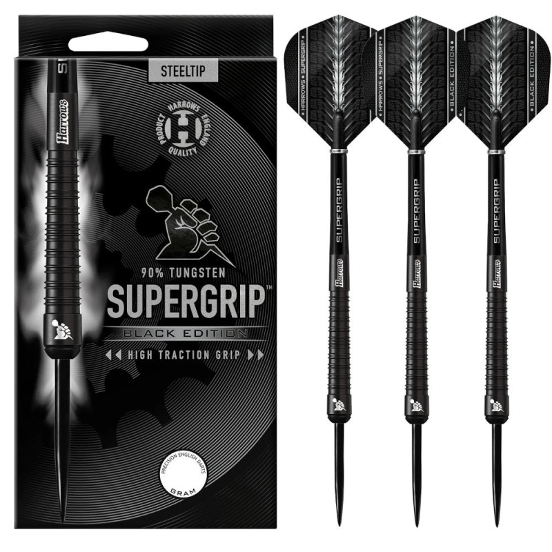 Harrows Supergrip 90% Black edition šautriņas