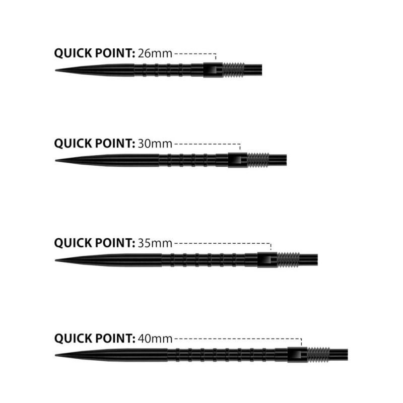 Quick Points HM Grip dart points - Black