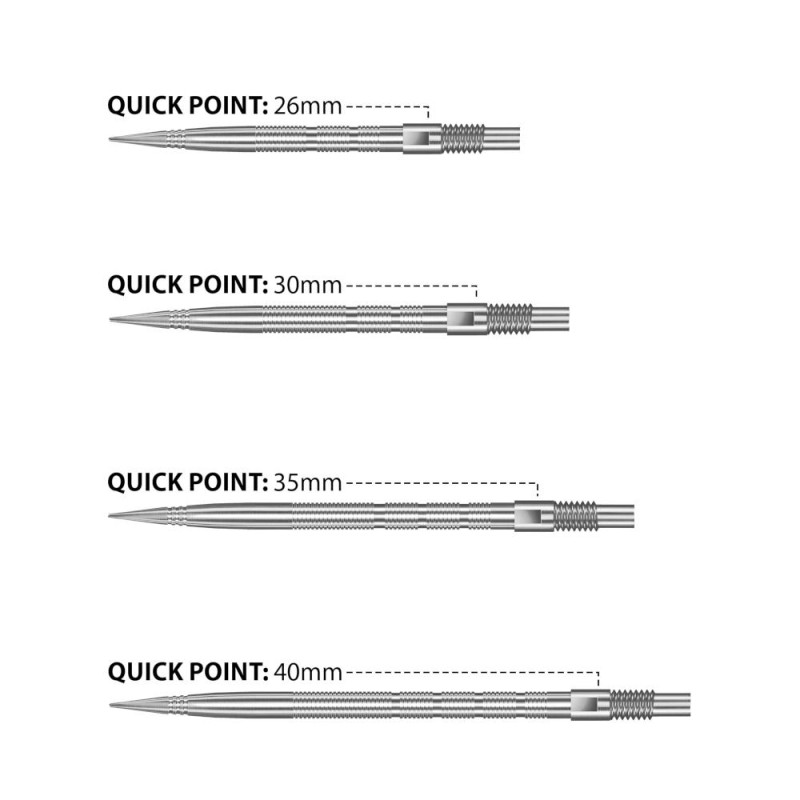 Quick Points Micro Ridge dart points - Silver