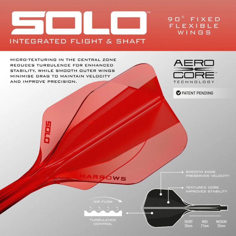 Solo shafts and flights system - Shape No6 - Red