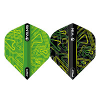 Yellow & Green Yin Yang šautriņu spārniņi - Standard