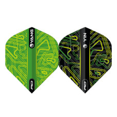 Yellow & Green Yin Yang šautriņu spārniņi - Standard