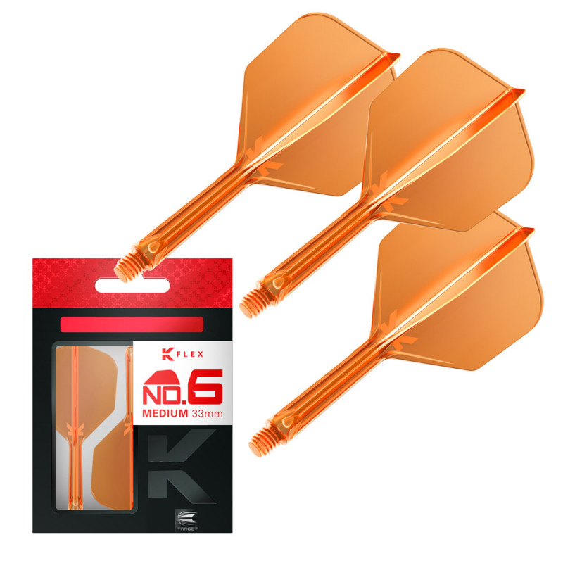 K-FLEX Neon Orange shafts and flights system - Shape No6