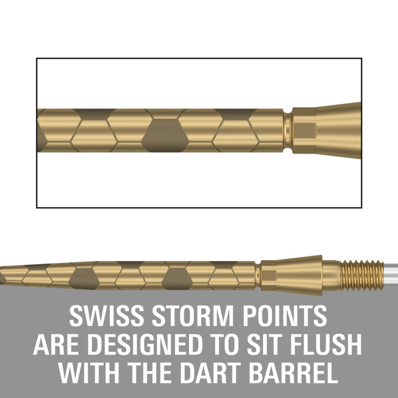 Swiss Storm Onyx šautriņu adatas - Zelta