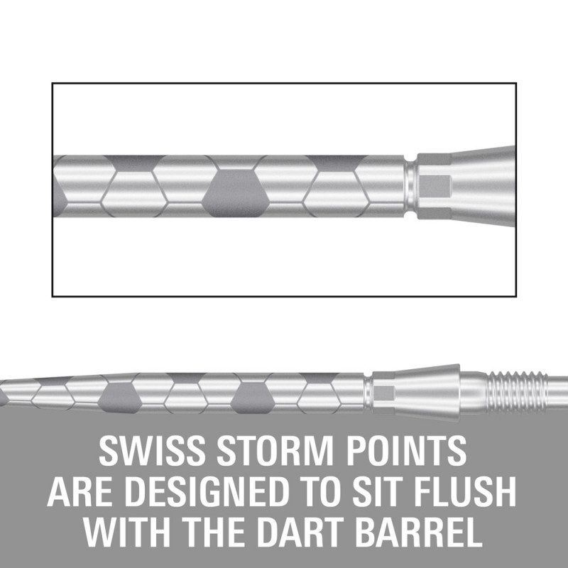 Swiss Storm Onyx šautriņu adatas - Sudraba