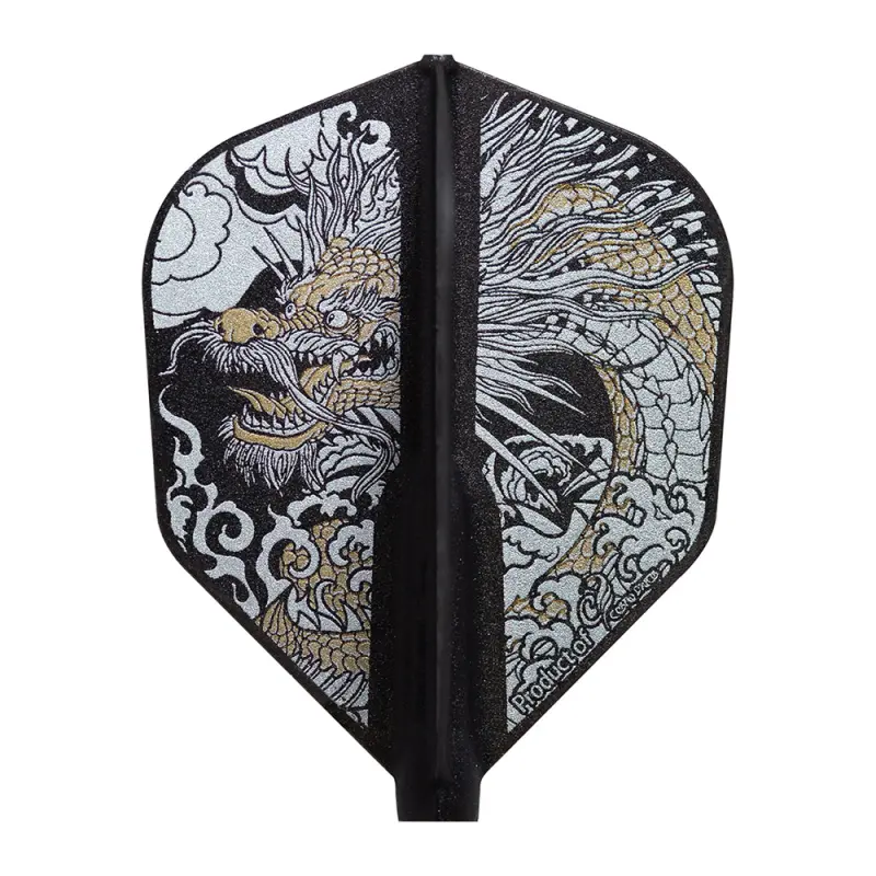 Cosmo Fit Flight šautriņu spārniņi - DRAGON EMPEROR D-Black - Shape 06